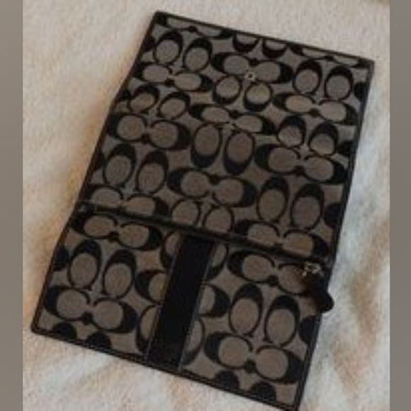 COACH BLACK CANVAS & LEATHER SIGNATURE WALLET - Picture 3 of 4